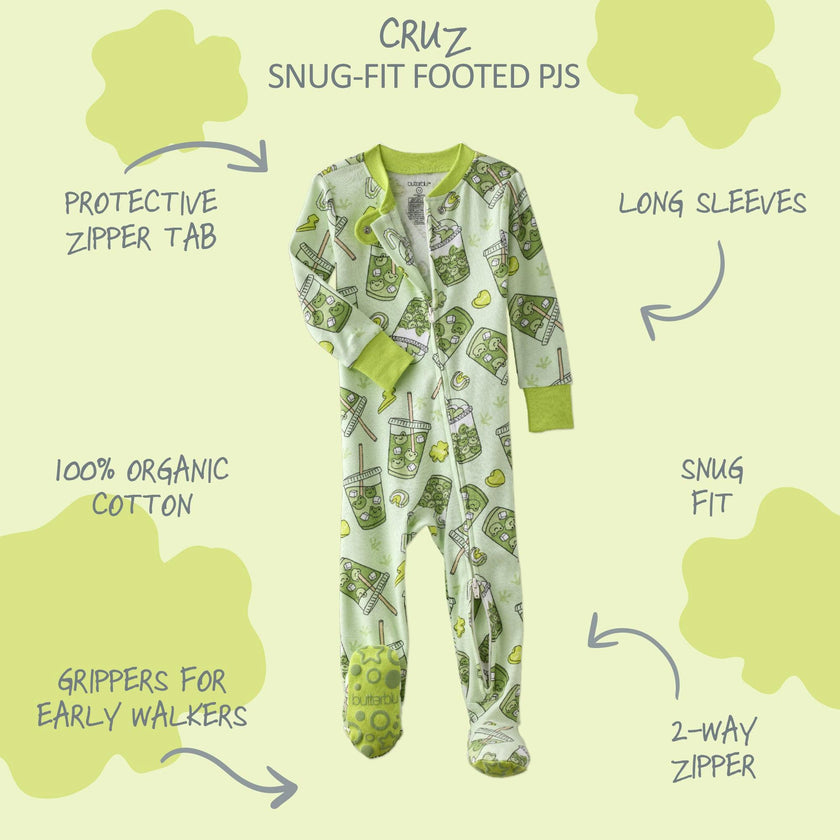 CRUZ Snug-fit Footed Baby Boys Pajamas