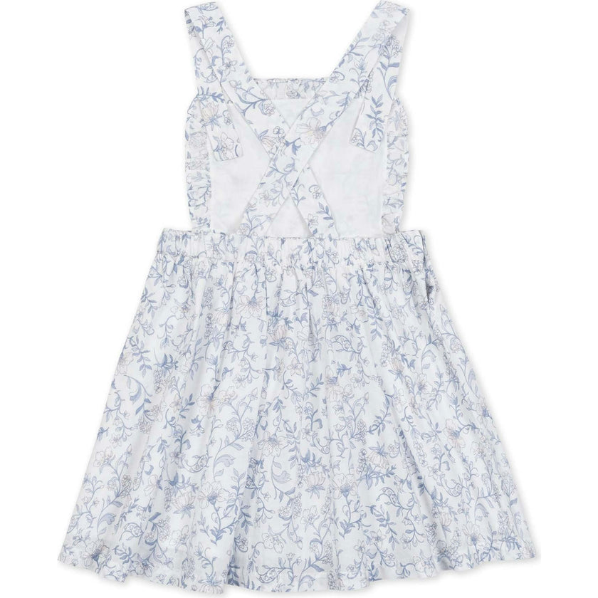 Organic Ruffle Edge Apron Dress, White