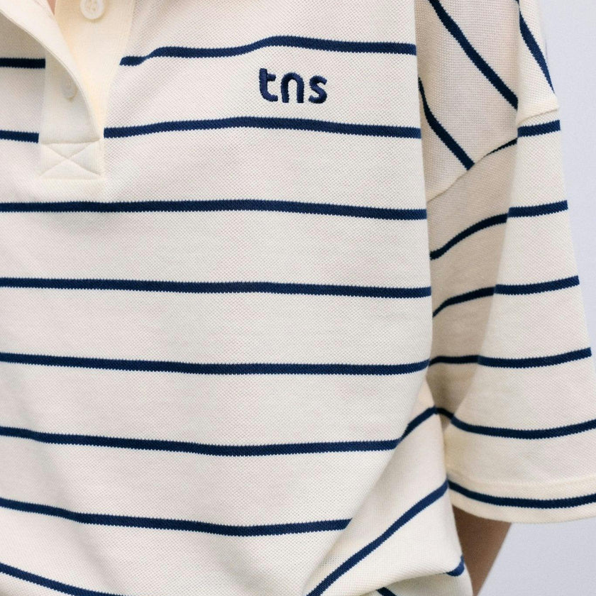Acacia Woman Polo Ecru Stripes