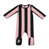 Striped Cotton Long Sleeve Footie