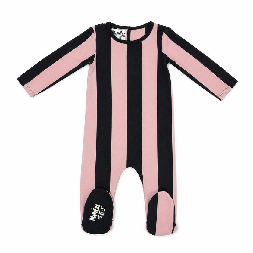 Striped Cotton Long Sleeve Footie