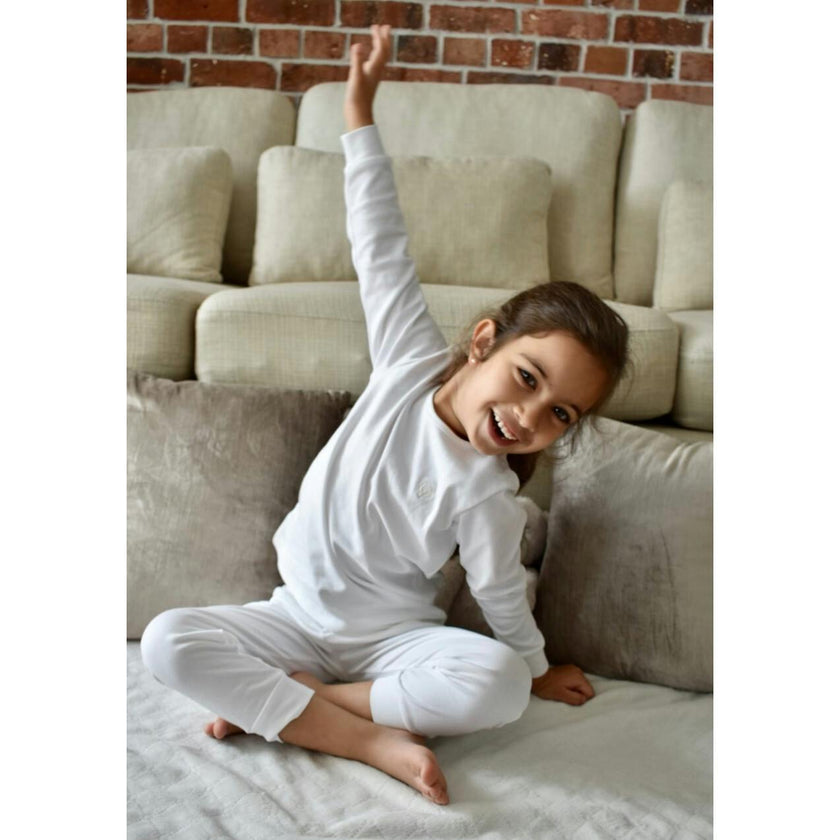 Cream Pajama Set in Organic Pima Cotton