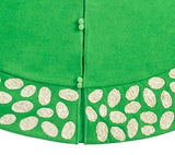 Handmade Green Pebble Border Wool Christmas Tree Skirt 60" Arcadia Home