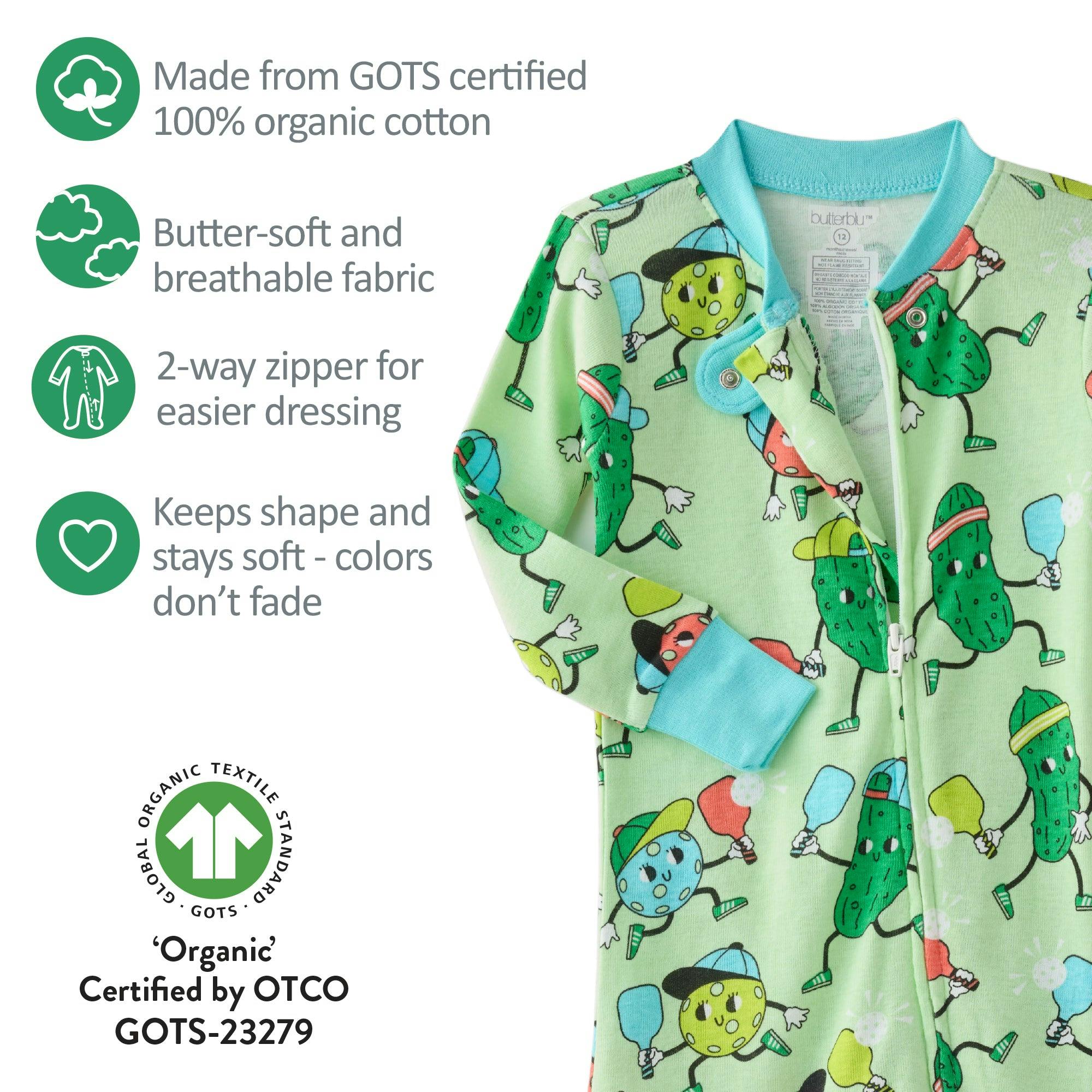 CRUZ Snug-fit Footed Baby Boys Pajamas