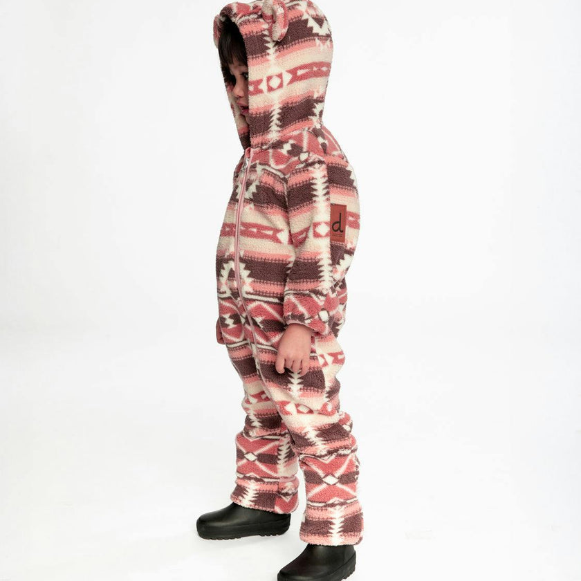 Baby Mid-Season Plush One-Piece Outerwear Aztec Pink