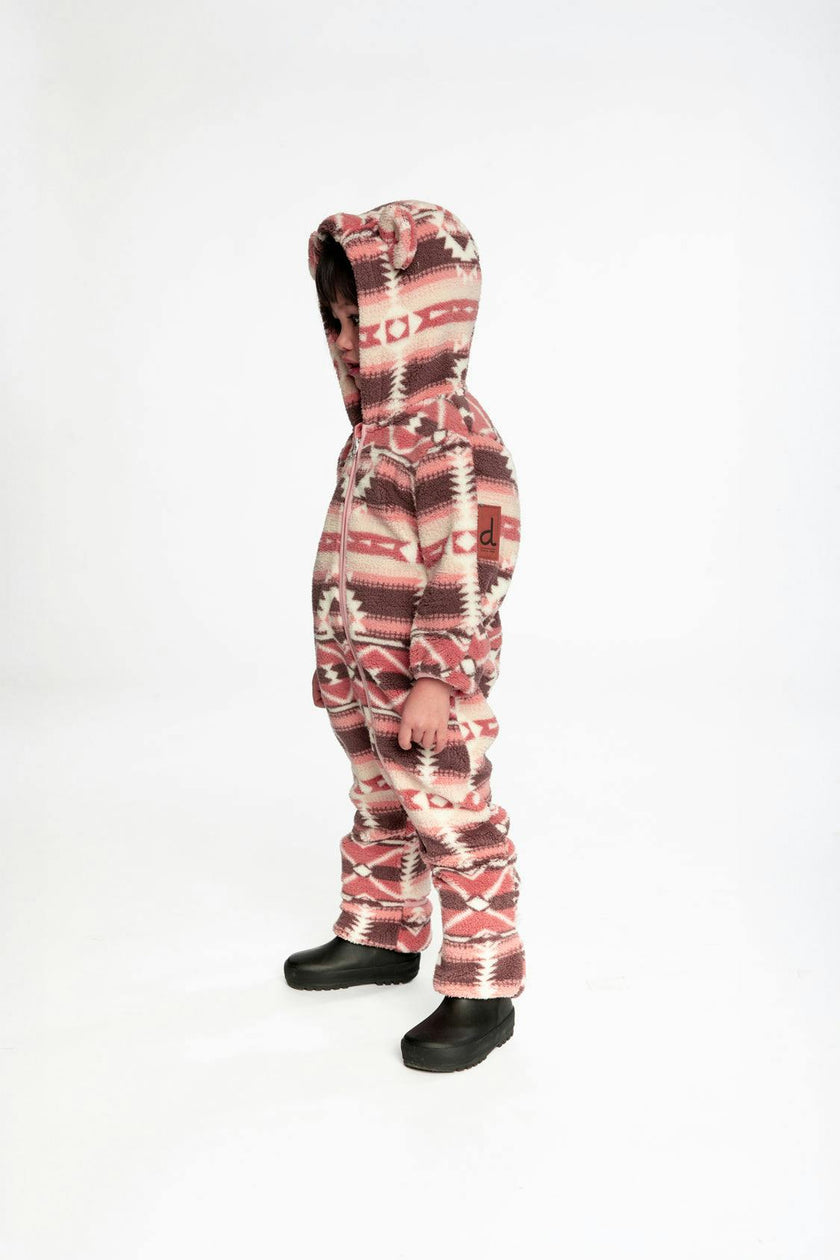 Baby Mid-Season Plush One-Piece Outerwear Aztec Pink
