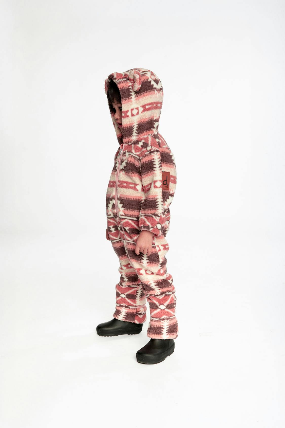 Baby Mid-Season Plush One-Piece Outerwear Aztec Pink