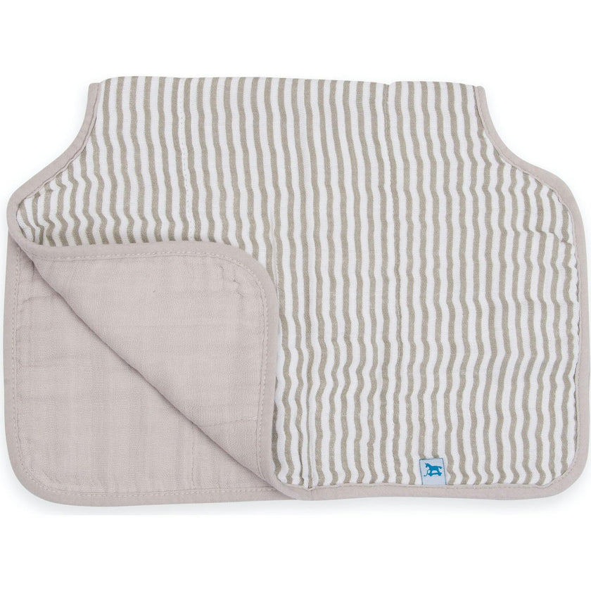 Cotton Muslin Burp Cloth - Grey Stripe