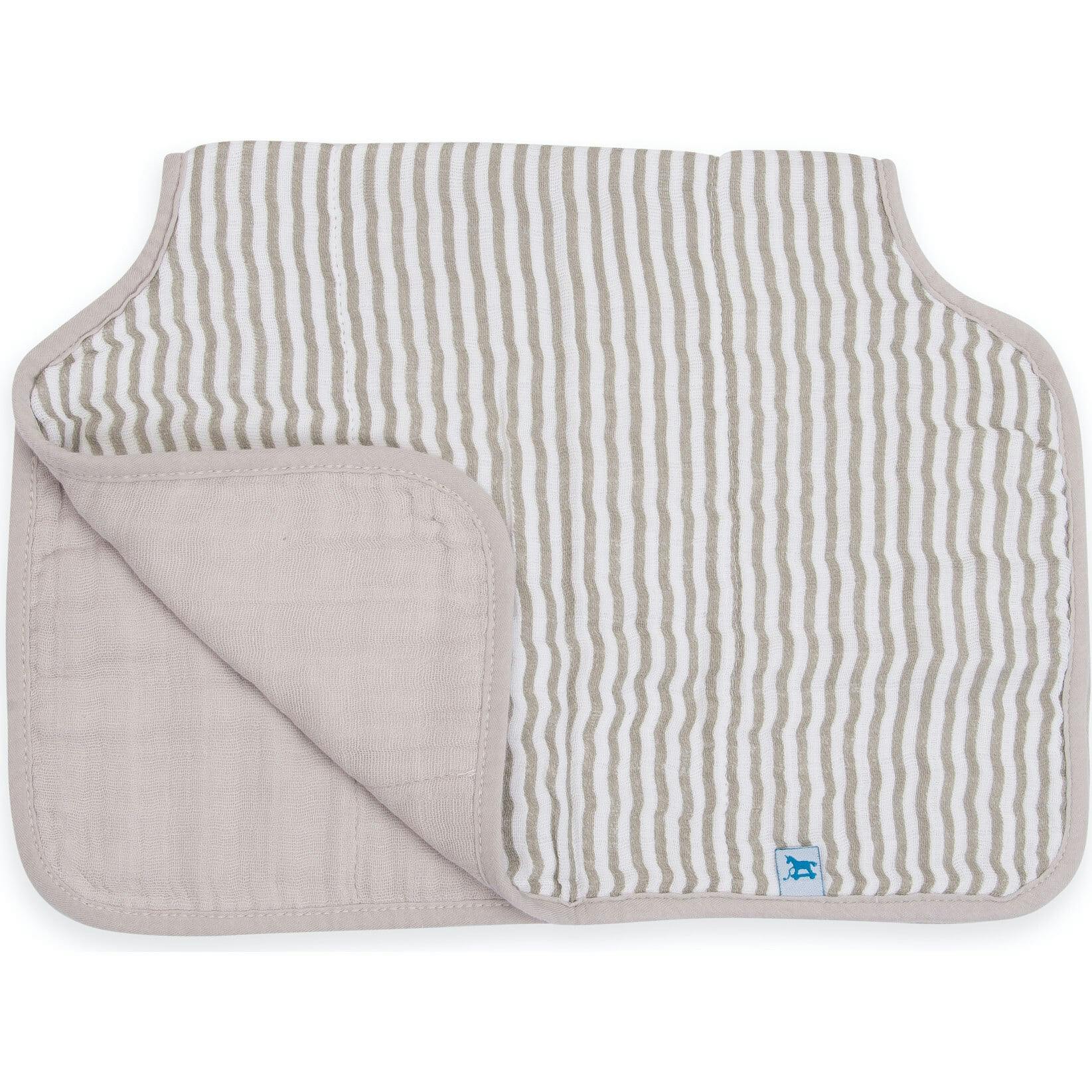 Cotton Muslin Burp Cloth - Grey Stripe