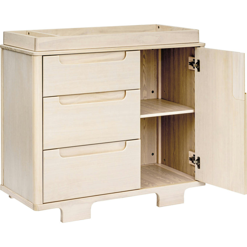 Yuzu 3-Drawer Compact Changer Dresser with Removable Changing Tray (41") in Washed Natural