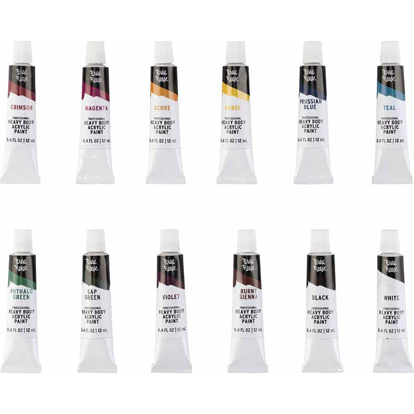 Professional Heavy Body Acrylics: Jewel Tone Colors - 12ct