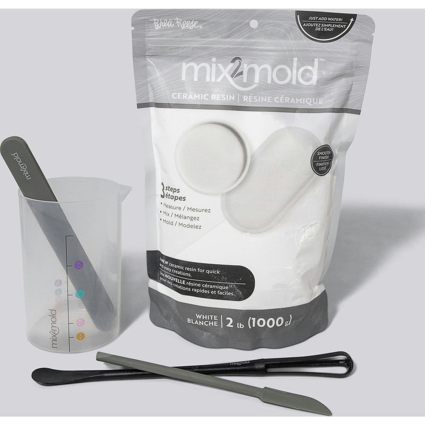 Brea Reese: Mix2Mold Ceramic Resin - White Powder 2lb Bag - 1000g