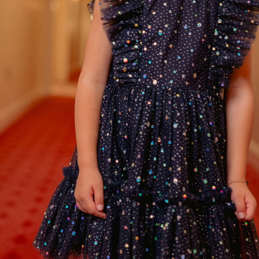 Mini Brynlee Dress in Sparkling Stars Navy