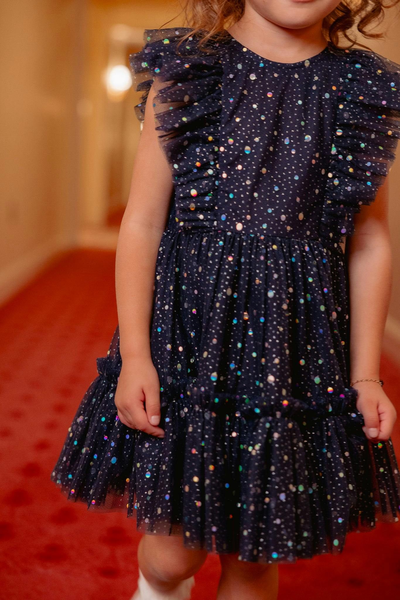 Mini Brynlee Dress in Sparkling Stars Navy