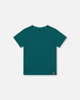 Organic Cotton Jersey T-Shirt Solid Dark Turquoise