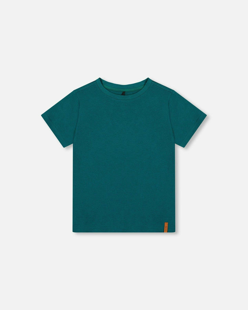 Organic Cotton Jersey T-Shirt Solid Dark Turquoise