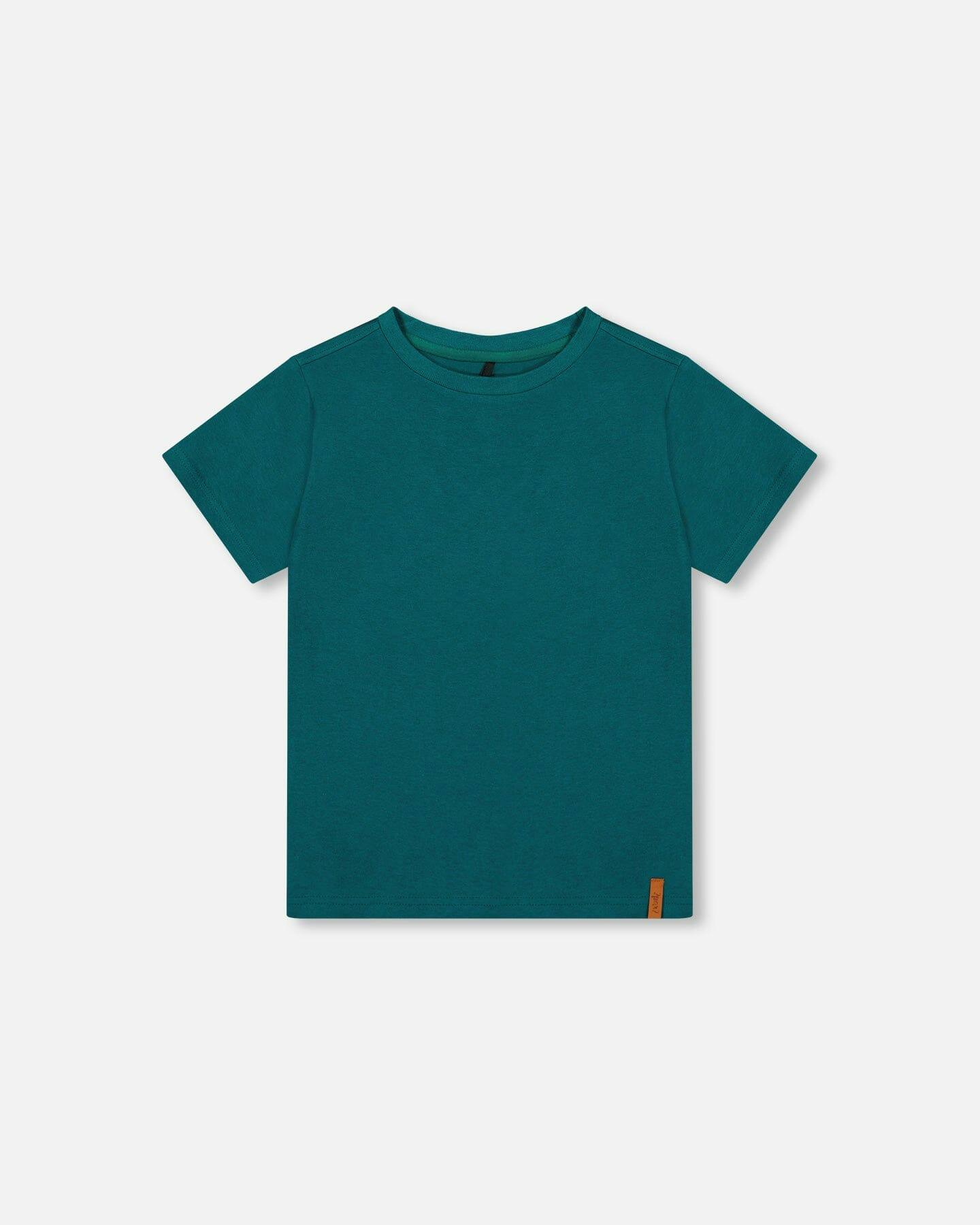 Organic Cotton Jersey T-Shirt Solid Dark Turquoise