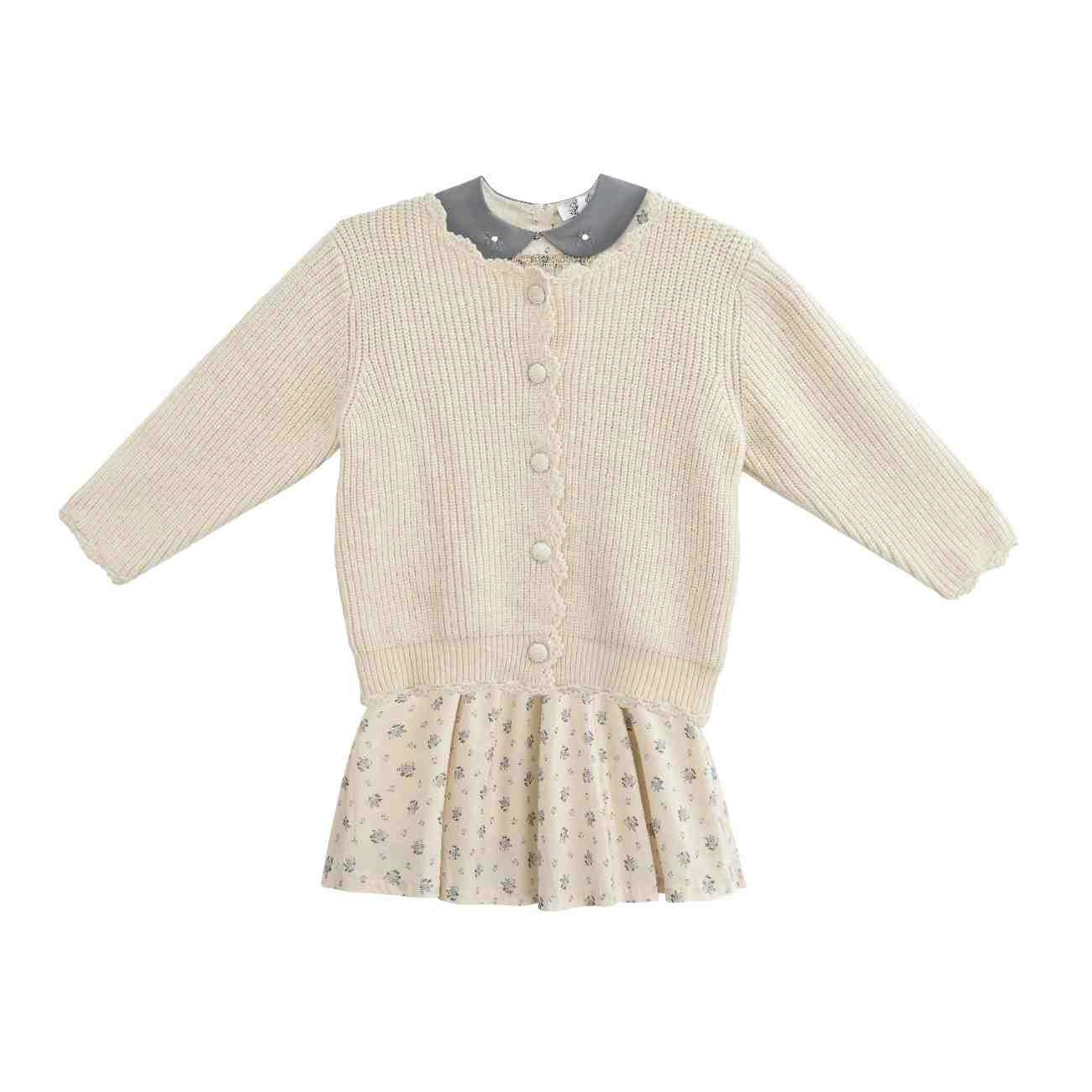 Beige Bloom Dress Set