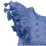 Anna Baby Romper Ocean Bliue Eyelet, Ocean Bliue Eyelet