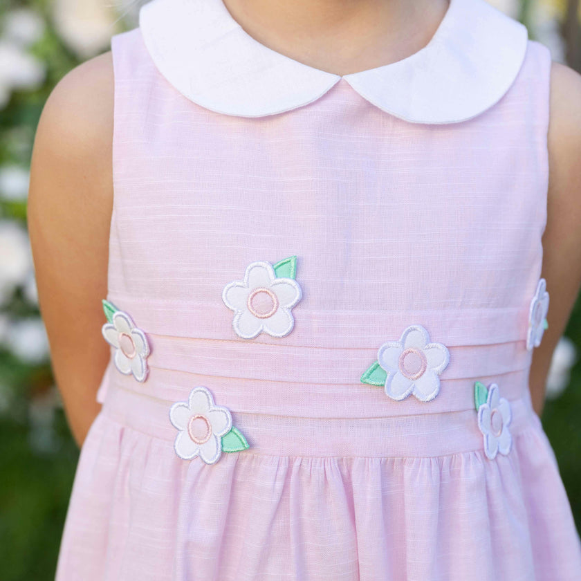 Linen Look Dress With Flowers