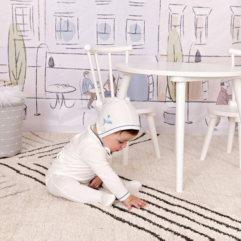 Stem Stitch Footie & Hat Set
