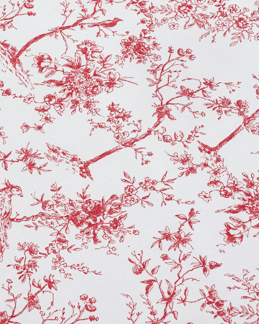 Luxe Premium Percale Duvet Set in Red Timeless Toile