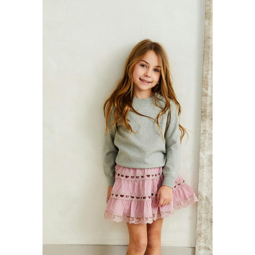 Sofia Heart Bow Lace Mini - Ballet Pink