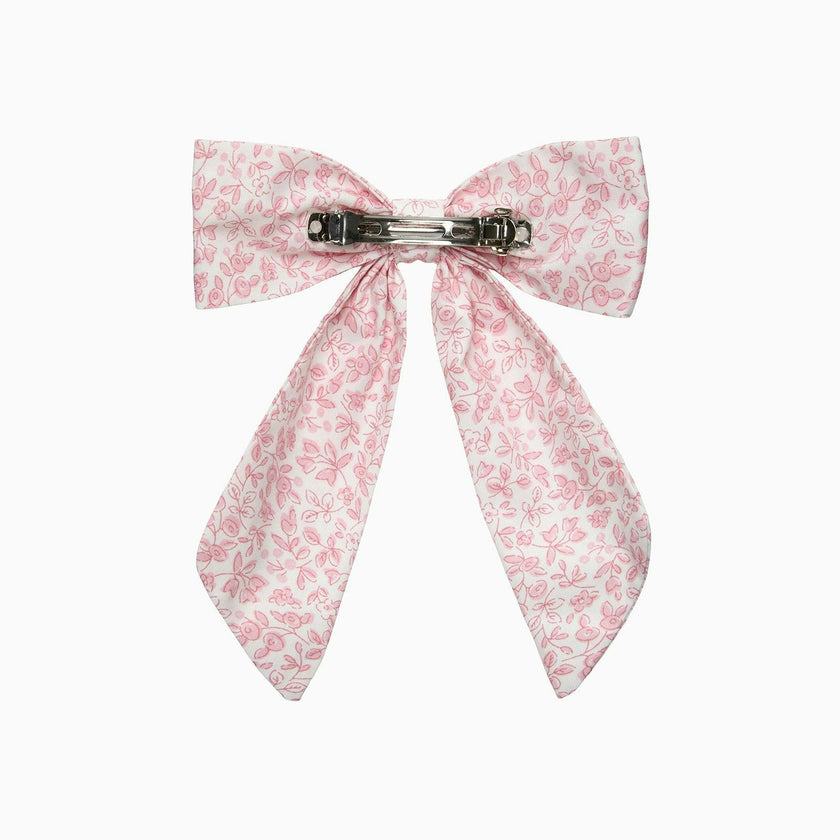 Extra Large Bow Hair Clip in Pink Floral