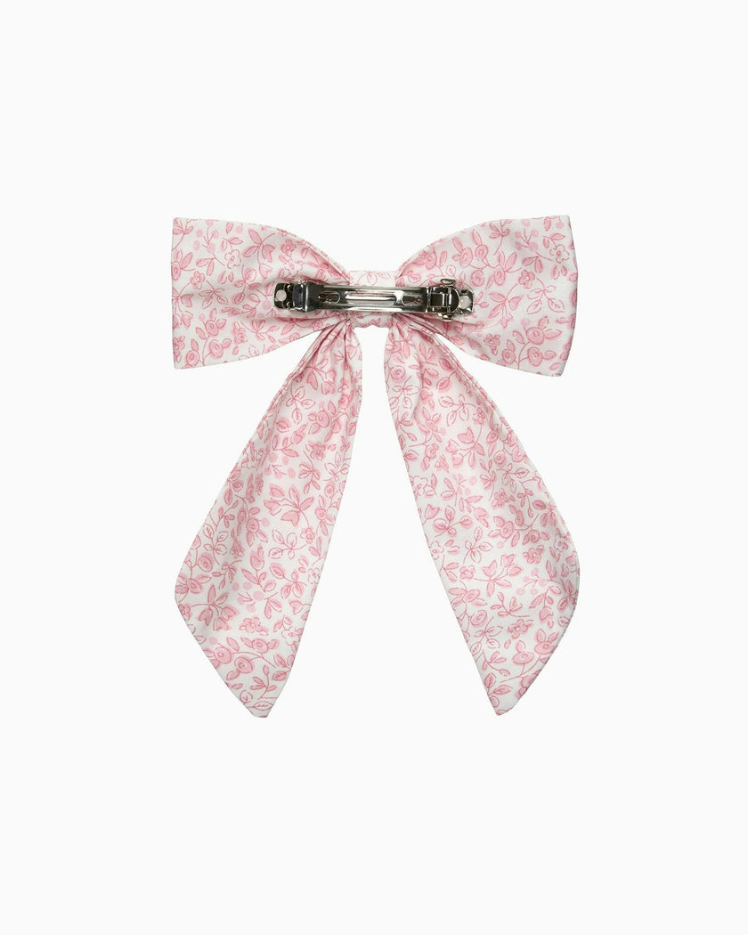 Extra Large Bow Hair Clip in Pink Floral