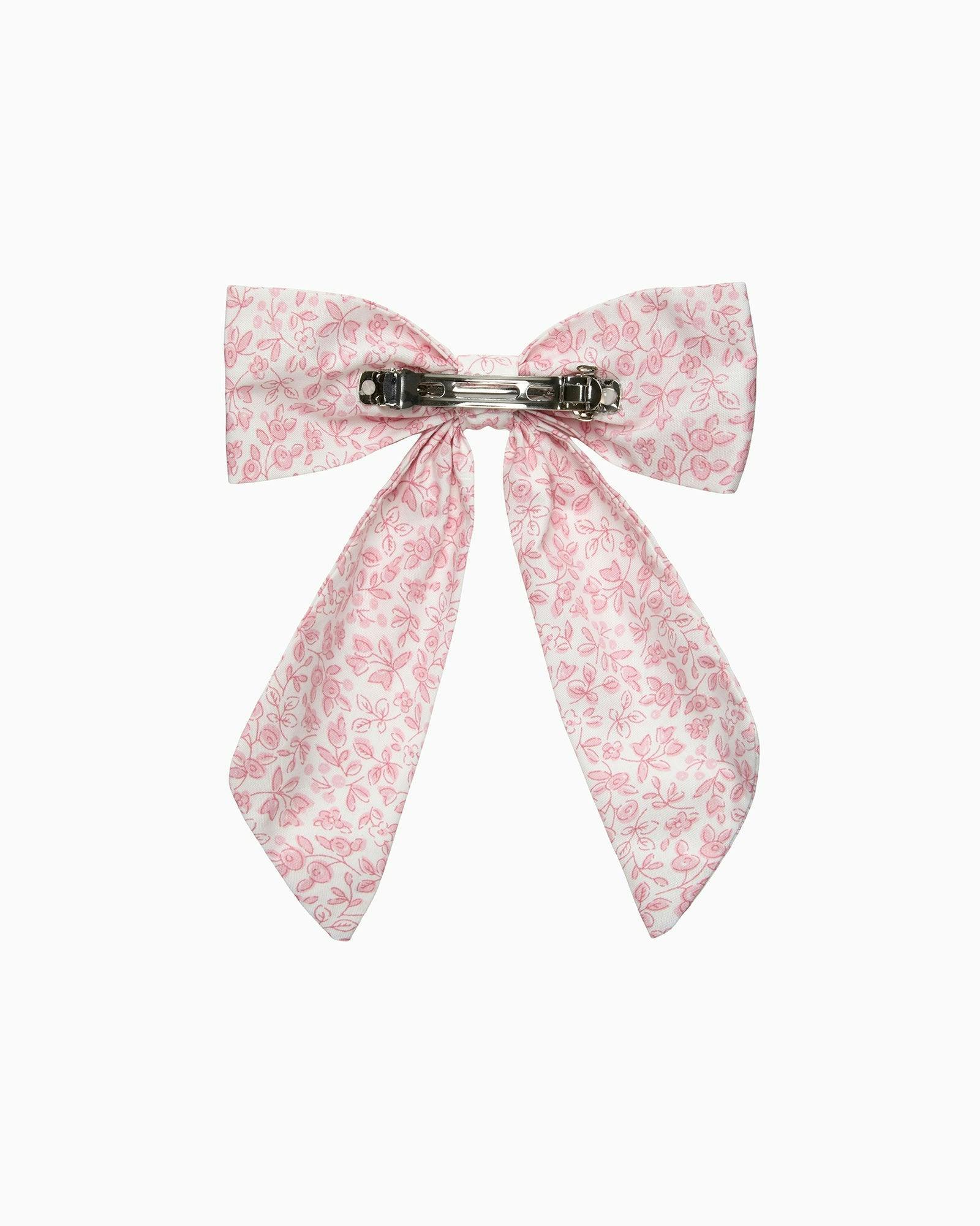 Extra Large Bow Hair Clip in Pink Floral
