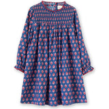Girls All-Over Print Smocked Long Sleeve Dress