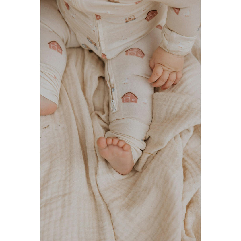 Modal Convertible Footy Pajamas in Farm