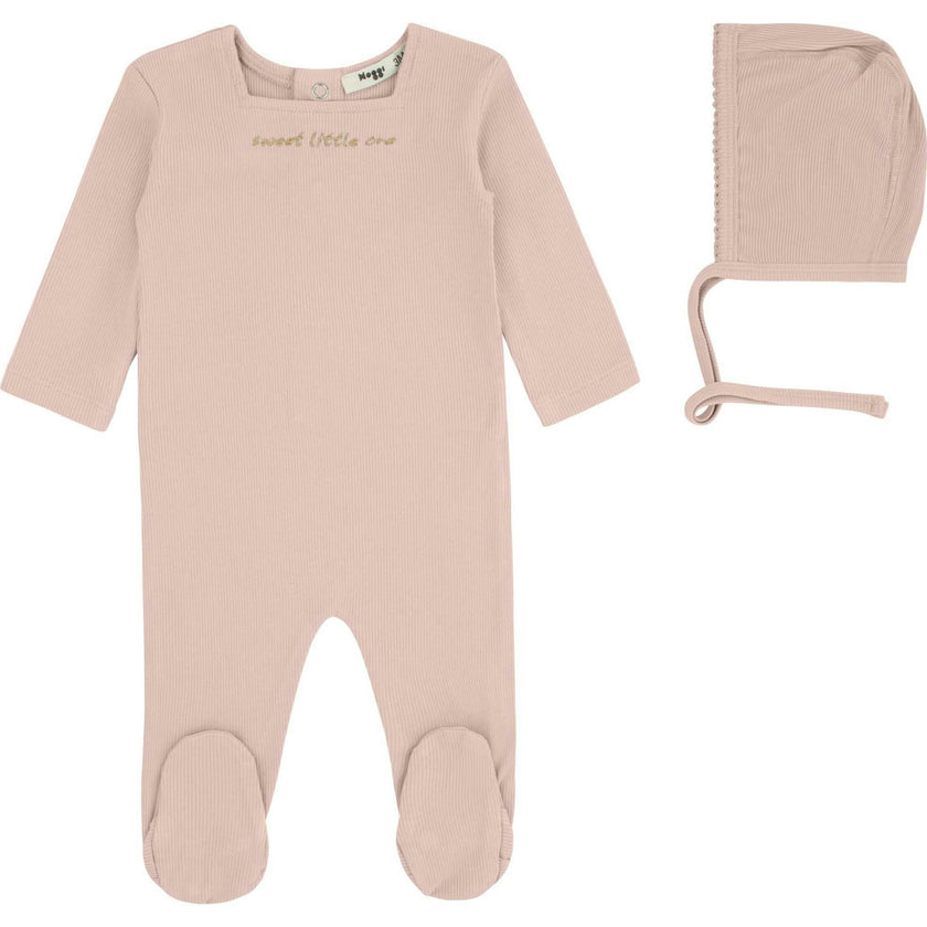 Sweet Little One Footie And Bonnet, Ivory