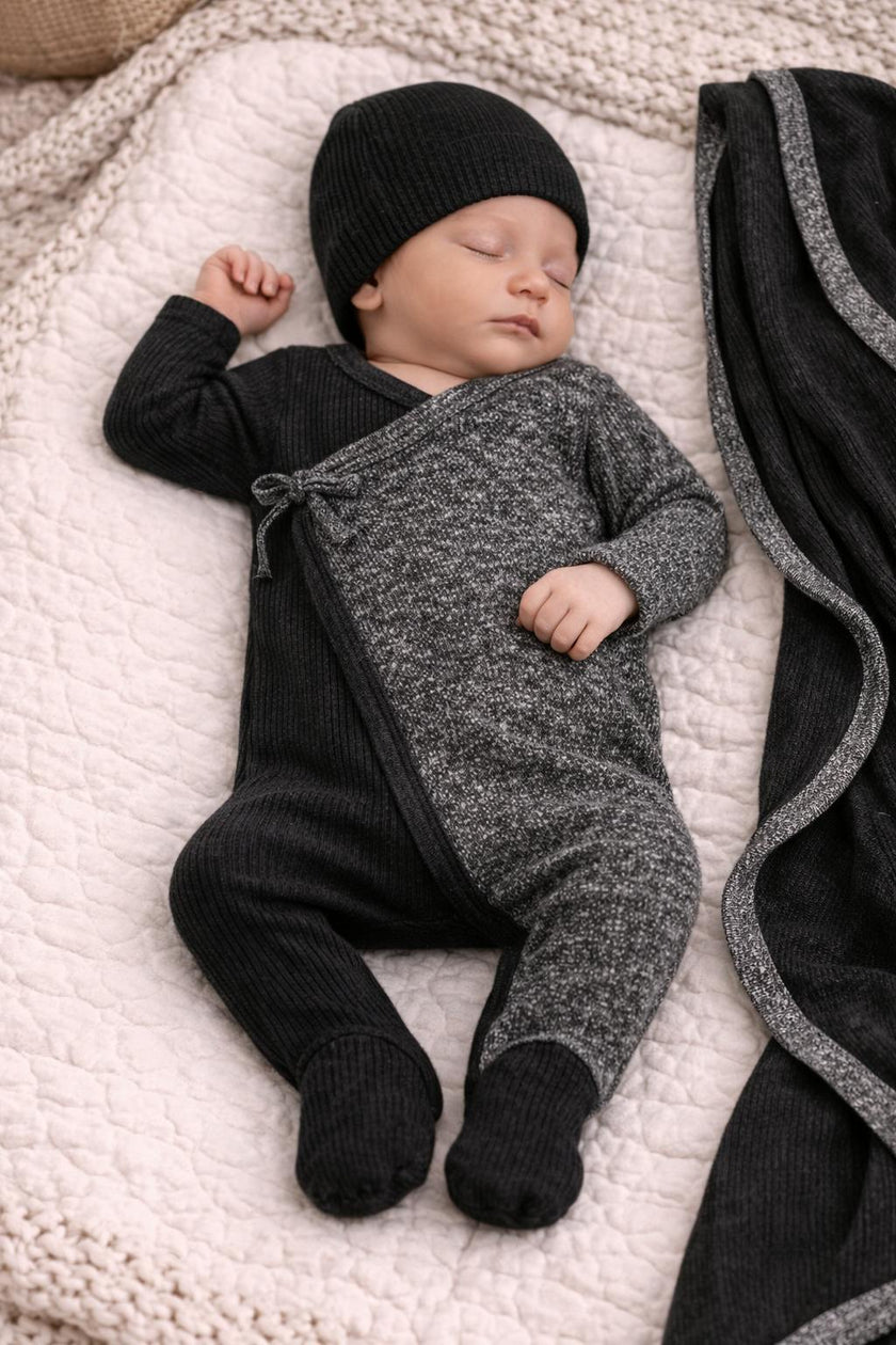 Flecked Wrap Footie