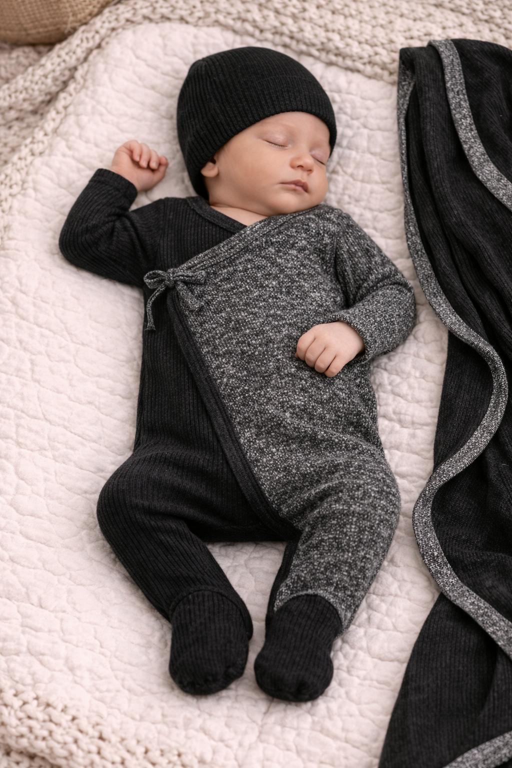 Flecked Wrap Footie