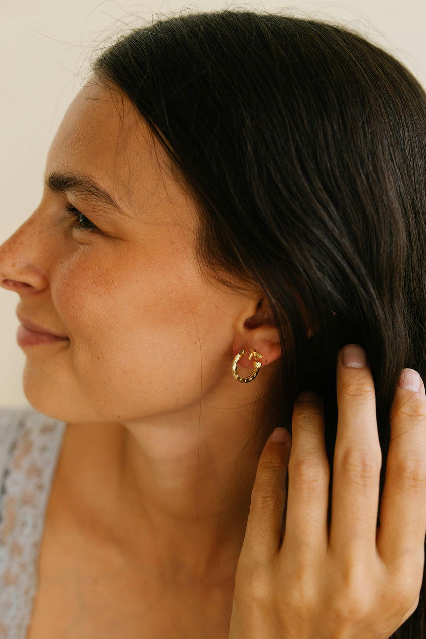 Hammered Gold Hoops