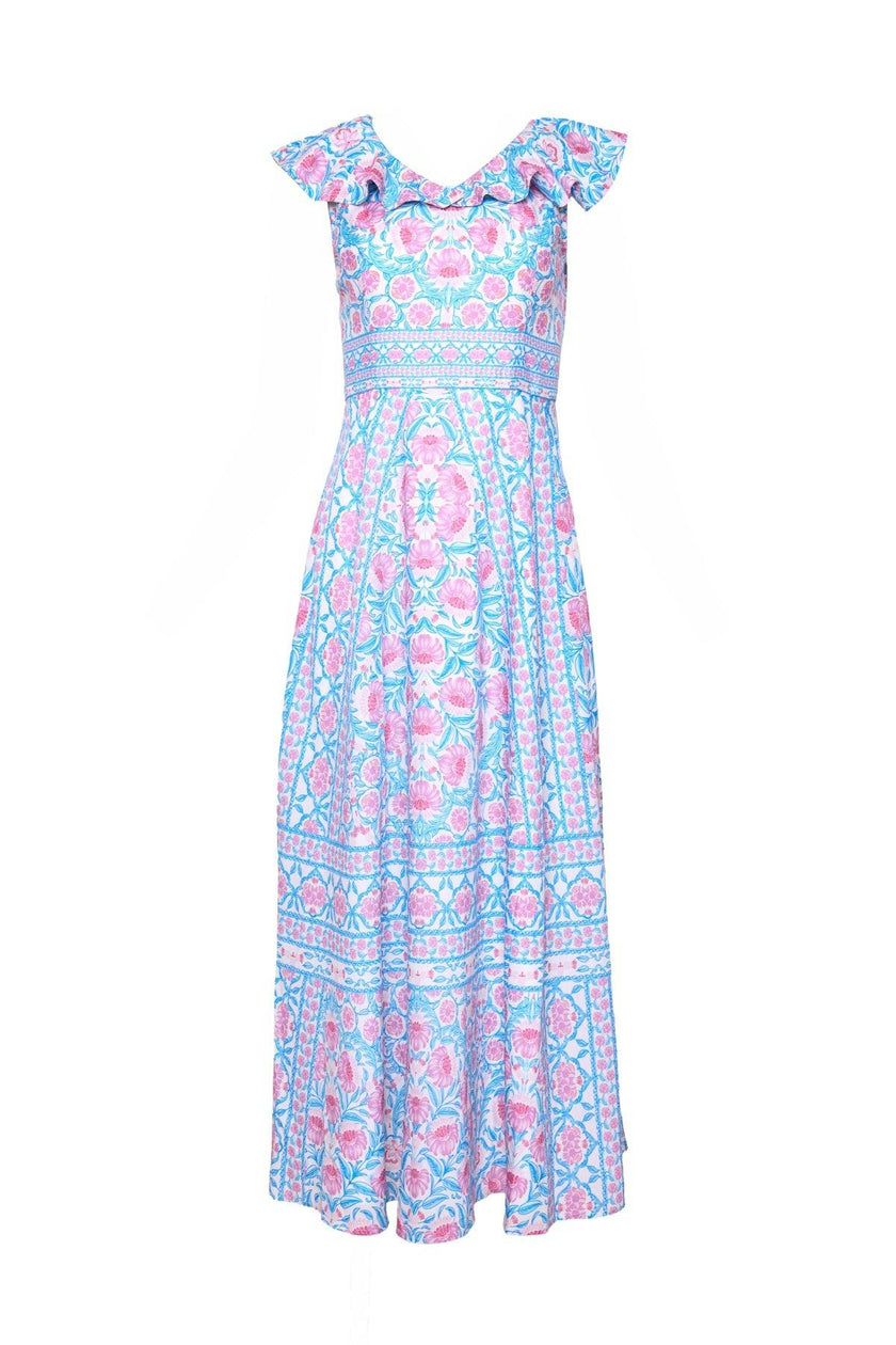 Samara Dress in Thistle Flower Mosaic Florise