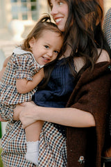 Baby Emery Romper in Chestnut Gingham