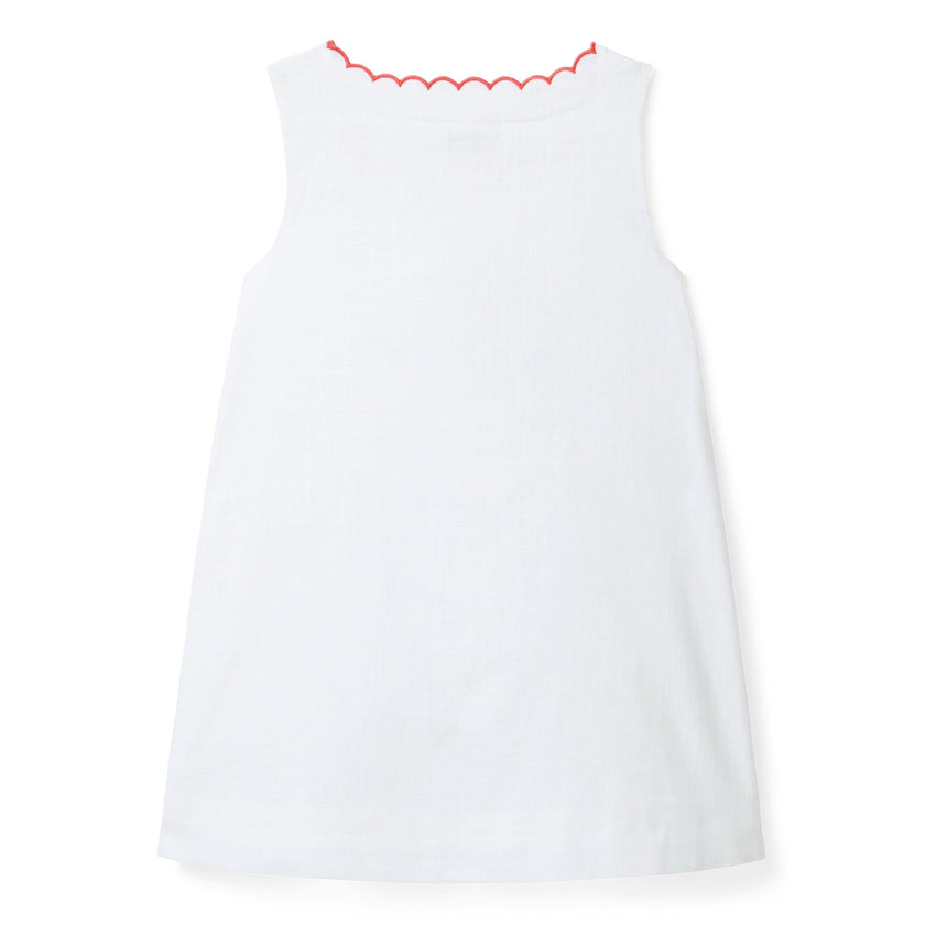 Embroidered Floral Pocket Dress, white