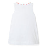 Embroidered Floral Pocket Dress, white