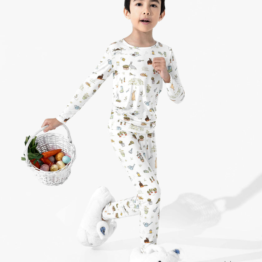 Bunny Garden Bamboo Kids Pajamas