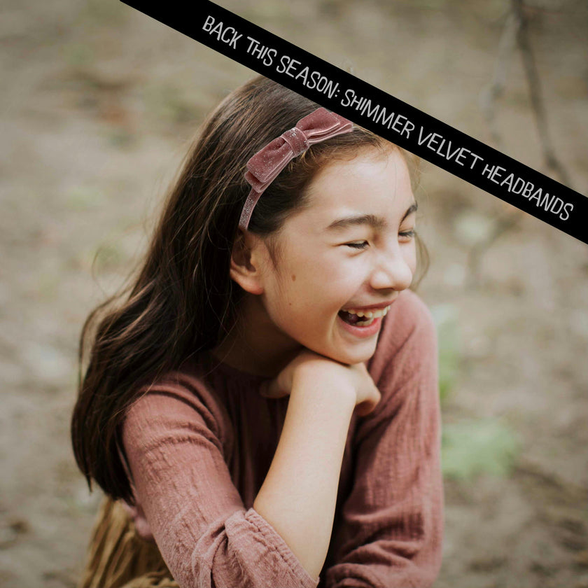 Shimmer Velvet Bow Headband