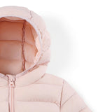 Pink Down Quilted Hooded Puffer Jacket