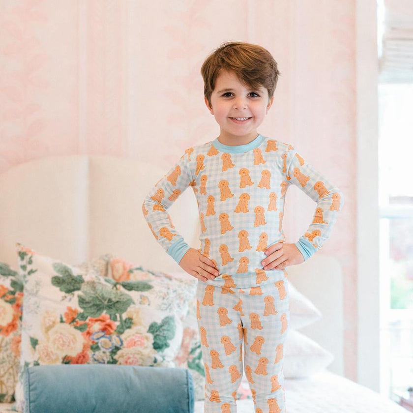 Blue Goldendoodle Bamboo PJ Set