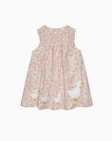 Baby Rose Smocked Duck Dress in Peach Rose Floral