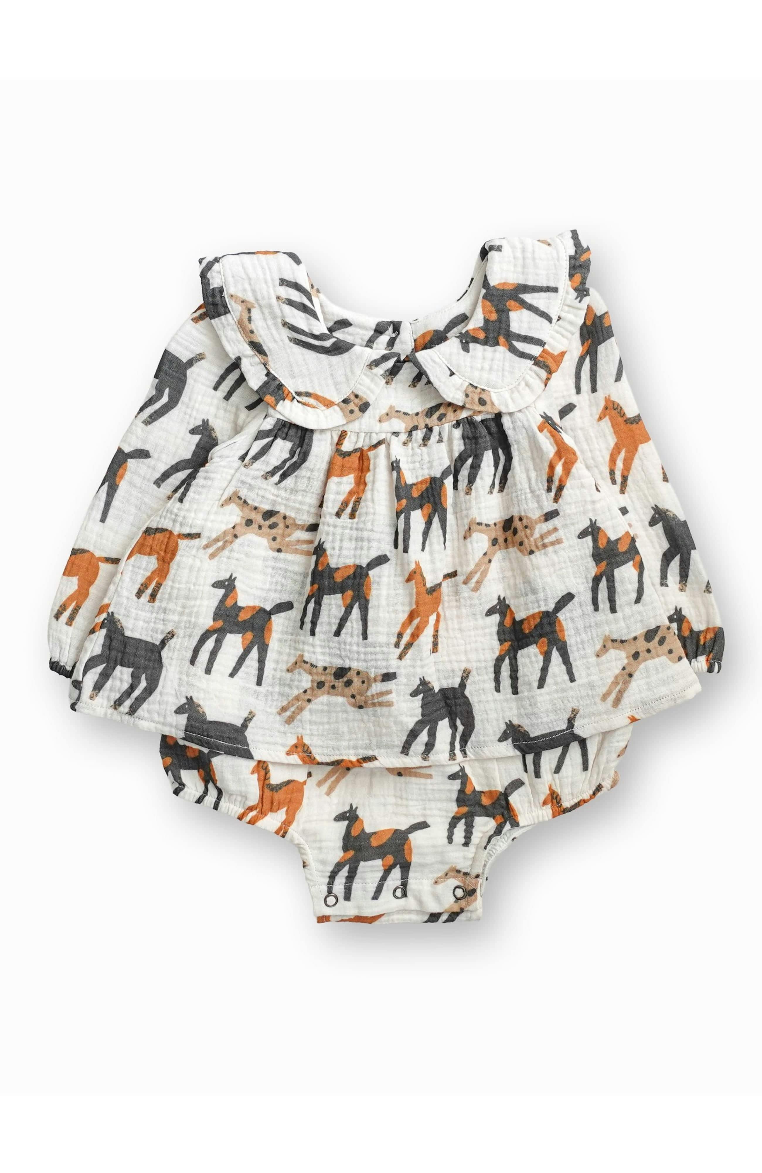 Giddy-Up Lila Bubble Romper