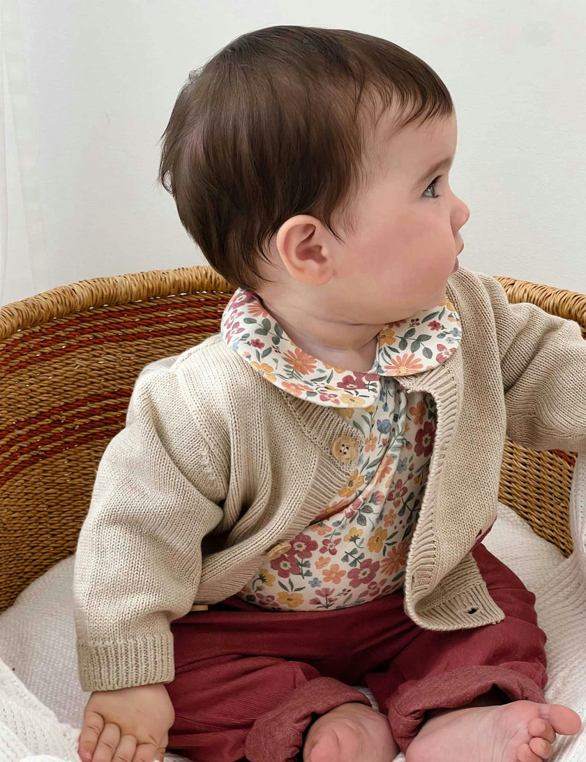 Thick Bodysuit with Collar Wild Flower Print