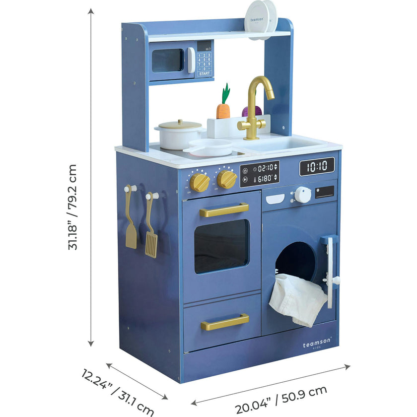 Teamson Kids Little Chef Lake Tahoe Wooden Play Kitchen - Washer & Mini Garden