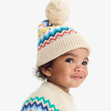 Baby knit beanie in rainbow fair isle