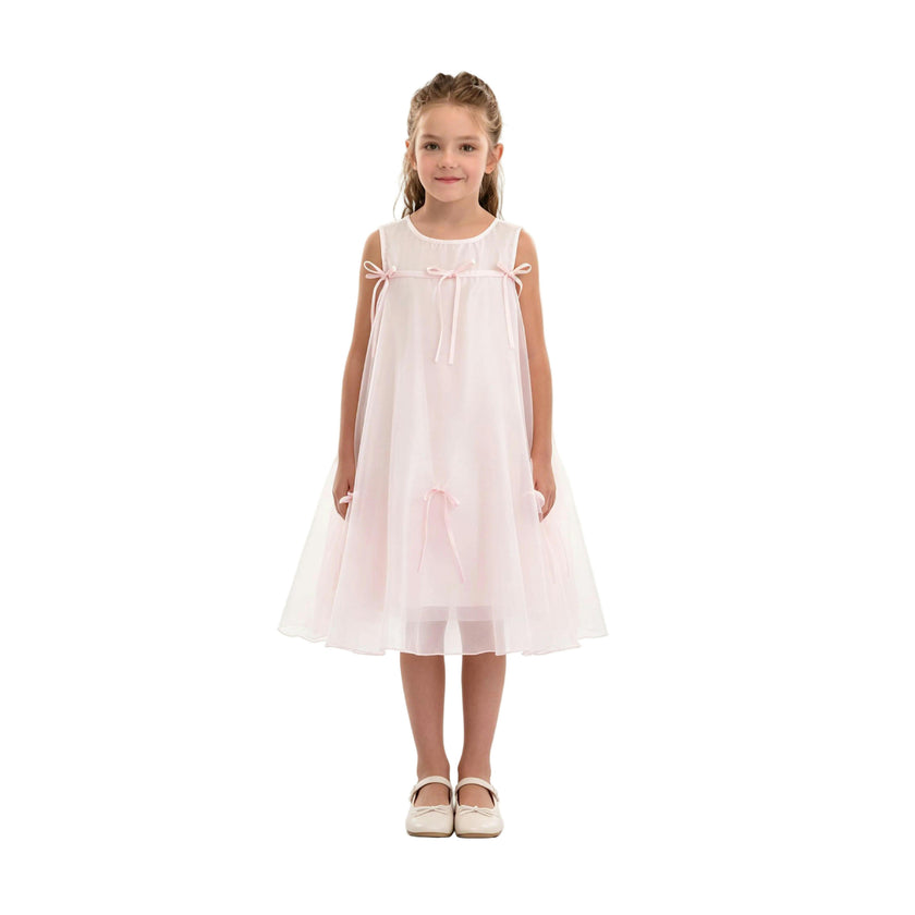 Pink Kaia Ribbon Bow Dress